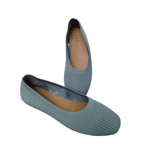 Stylus Franco Women's Gray Slip On Flats Shoes Sz 8 Balletcore Ribbed Capsule - Picture 6 of 10